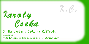 karoly cseka business card